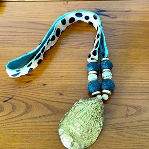 BoHo style leopard dot and seashell necklace